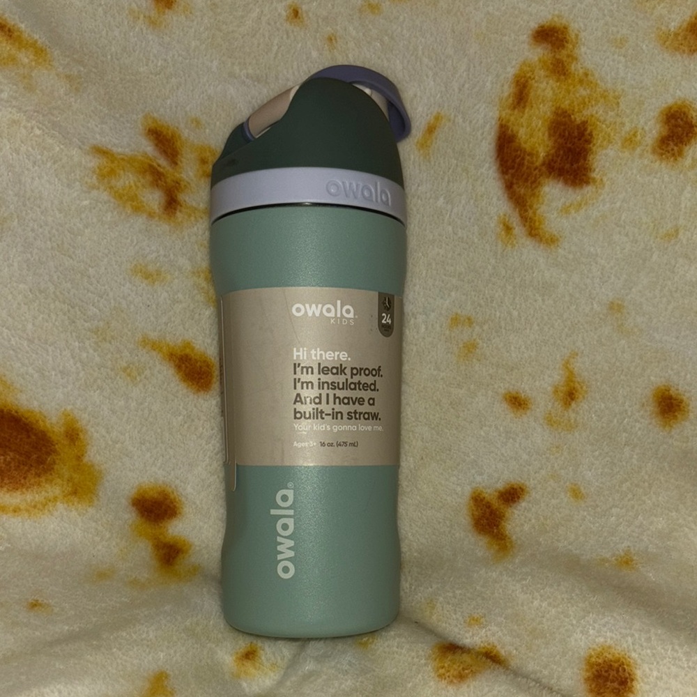 Owala Green Insulated Water Bottle with Built-in Straw